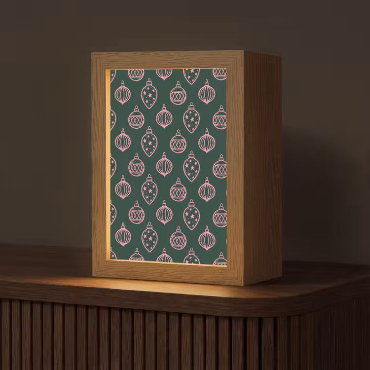 Personalisierte Lightbox - Weihnachtskugel – Rosa – Grün — 1