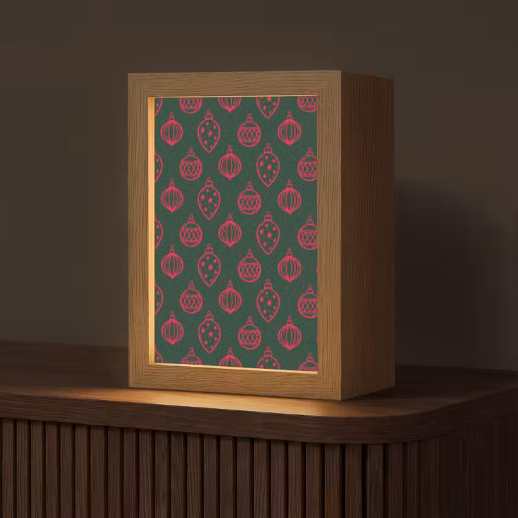 Personalisierte Lightbox - Weihnachtskugel – Rot – Grün — 1