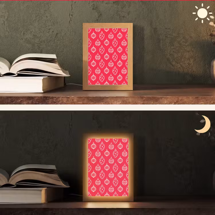 Personalisierte Lightbox - Weihnachtskugel – Rot – Weiß — 5