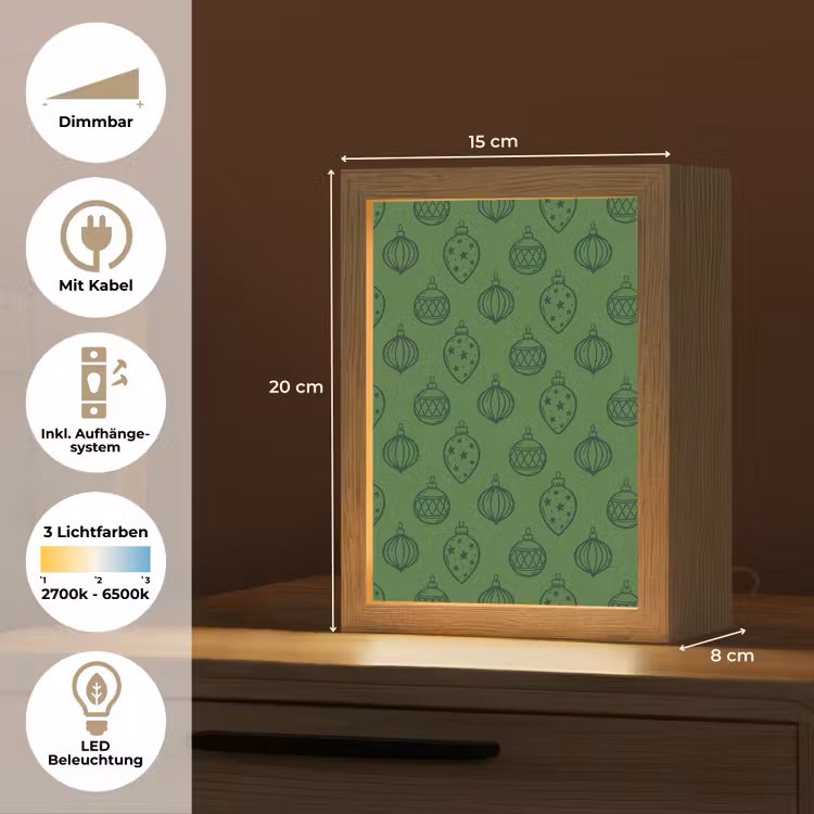 Personalisierte Lightbox - Weihnachtskugel – Weihnachten – Grün — 6