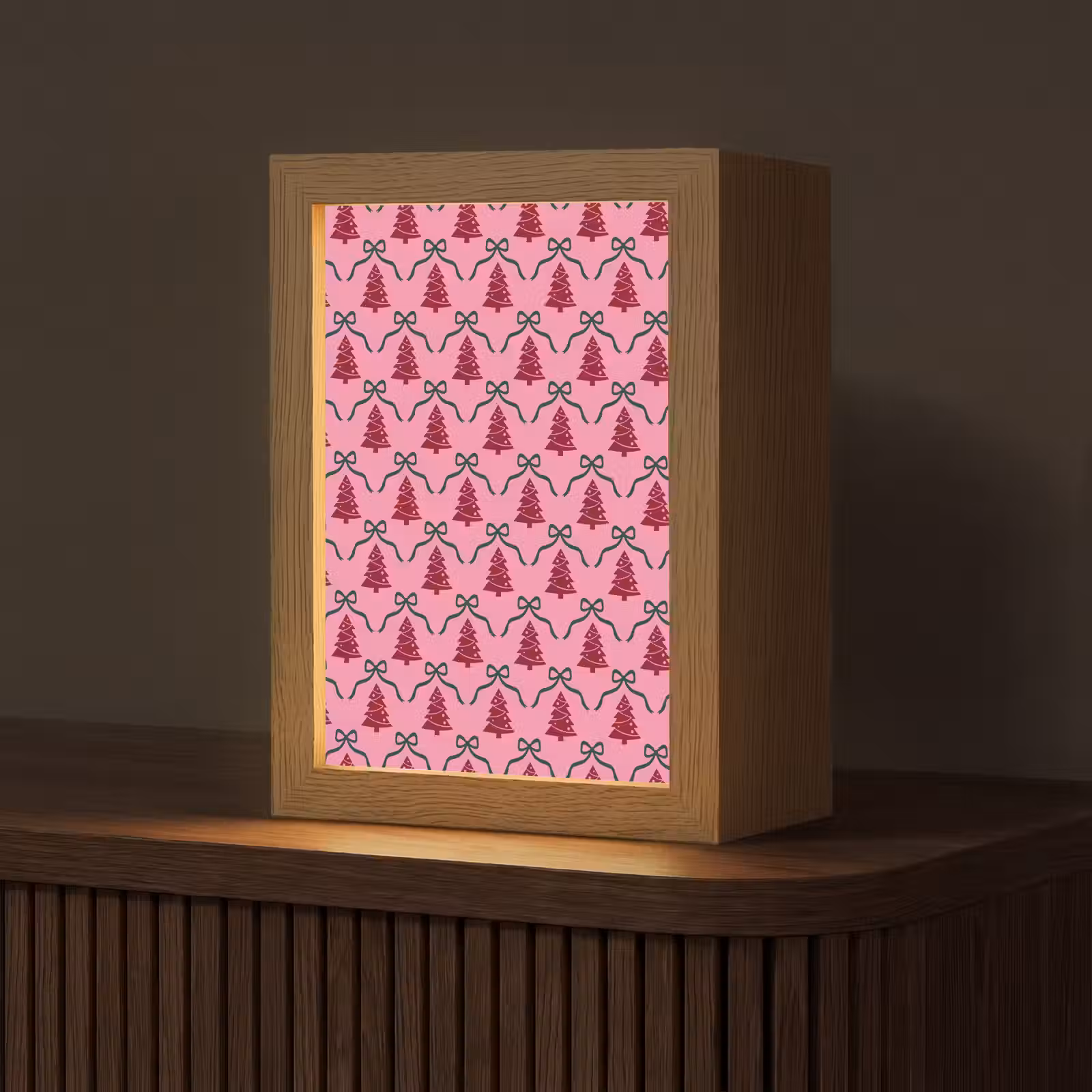 Personalisierte Lightbox - Weihnachten – Rot – Grün – Schleife — 1