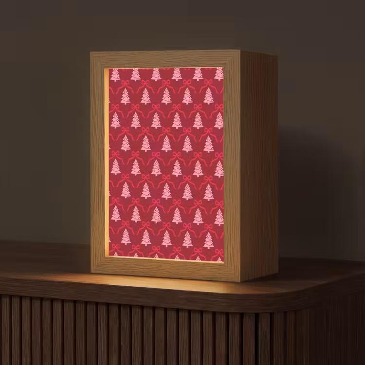 Personalisierte Lightbox - Schleife – Rot – Rosa – Weihnachten — 1