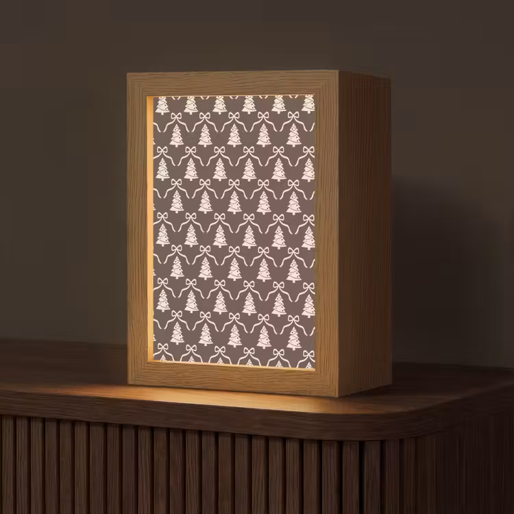 Personalisierte Lightbox - Schleife – Taupe – Weiß – Weihnachten — 1