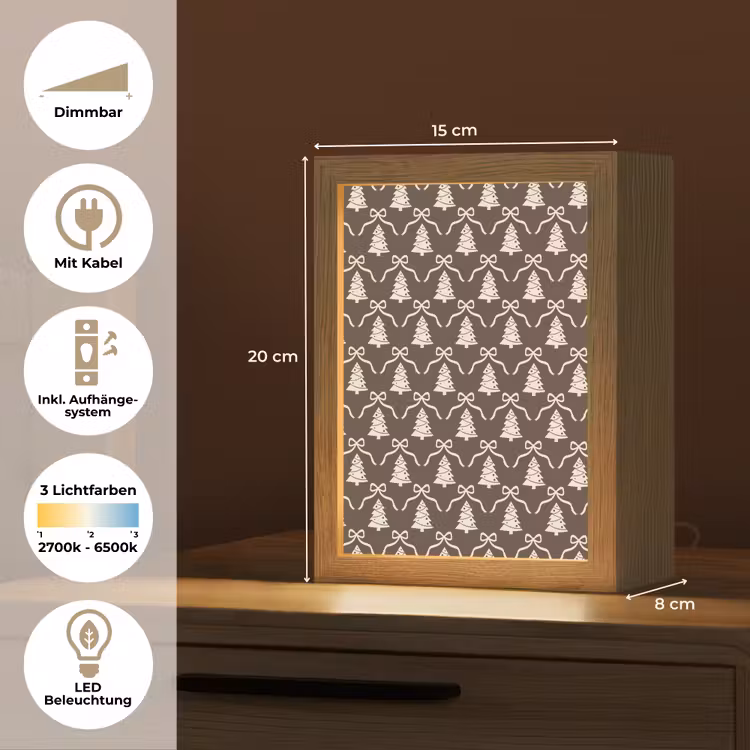 Personalisierte Lightbox - Schleife – Taupe – Weiß – Weihnachten — 6