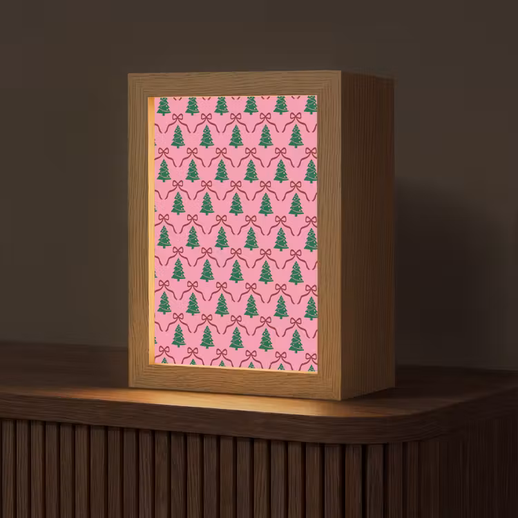 Personalisierte Lightbox - Weihnachten – Rosa – Rot – Schleife — 1