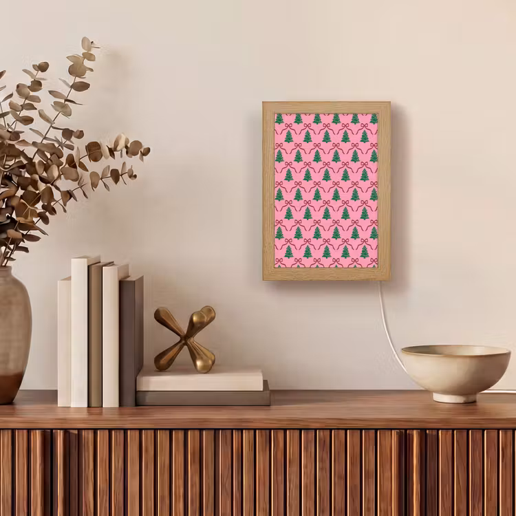 Personalisierte Lightbox - Weihnachten – Rosa – Rot – Schleife — 4