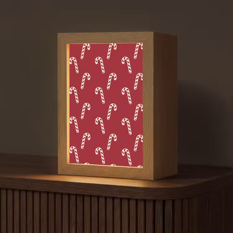 Personalisierte Lightbox - Weihnachten – Rot – Weiß – Zuckerstange — 1