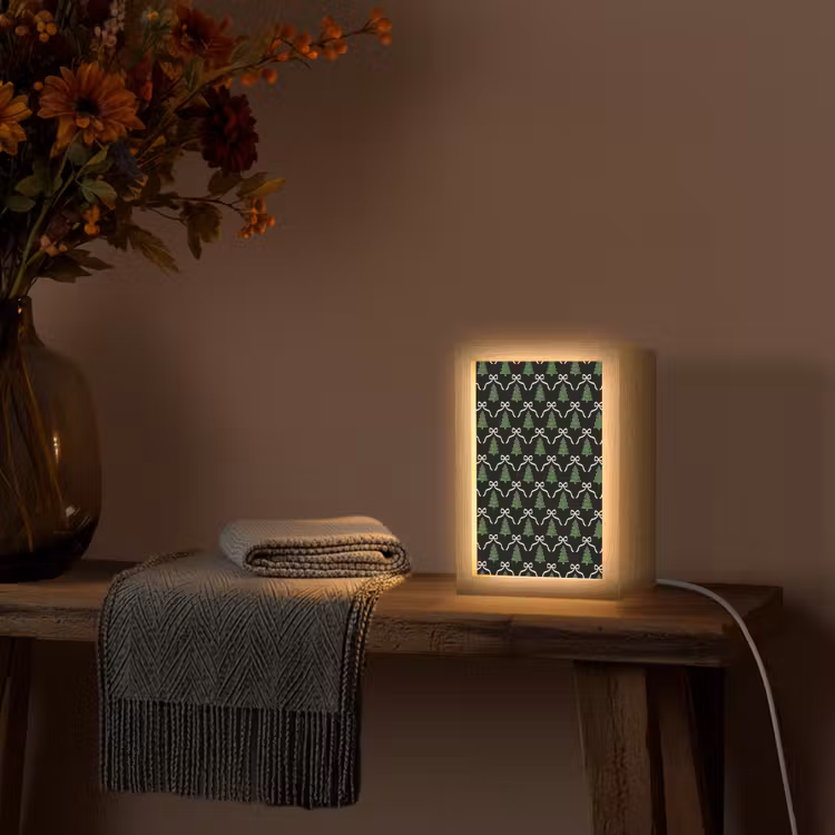 Personalisierte Lightbox - Weihnachten – Schwarz – Weiß – Schleife — 3