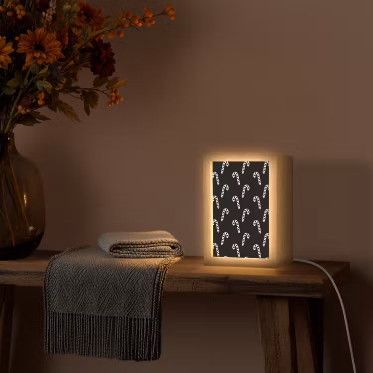 Personalisierte Lightbox - Weihnachten – Schwarz – Weiß – Zuckerstange — 3