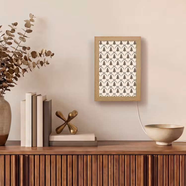 Personalisierte Lightbox - Weihnachten – Taupe – Creme – Schleife — 4