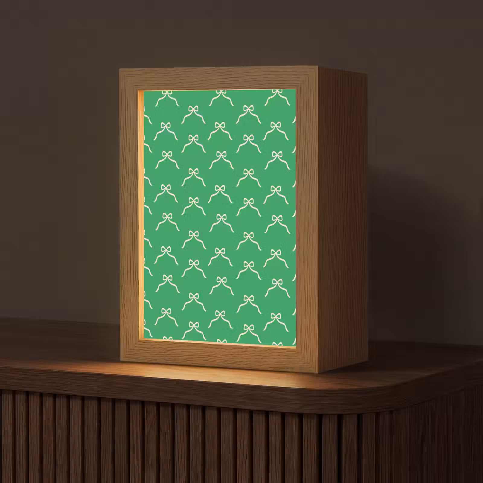 Personalisierte Lightbox - Schleife – Weihnachten – Grün – Weiß — 1