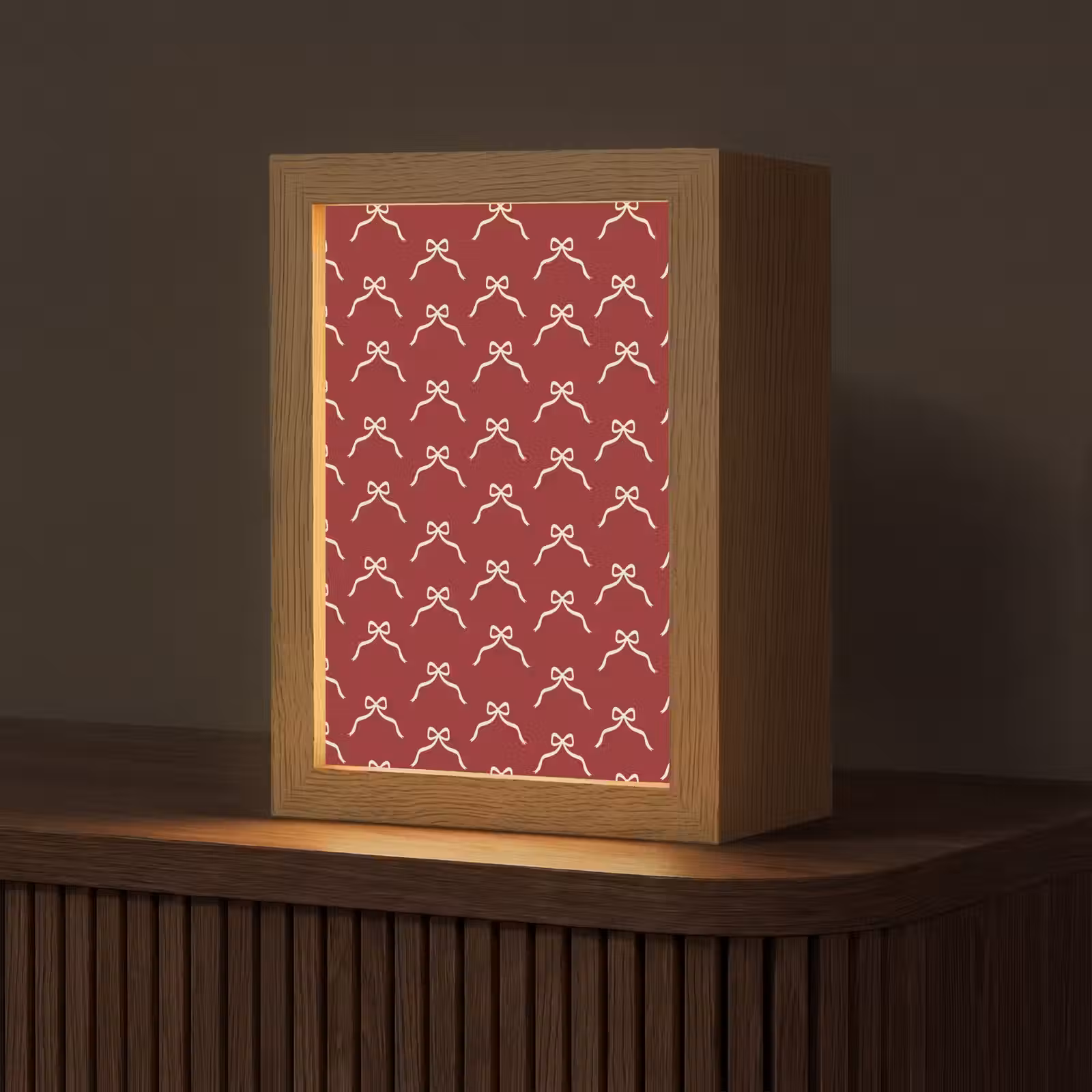 Personalisierte Lightbox - Schleife – Weihnachten – Rot – Weiß — 1