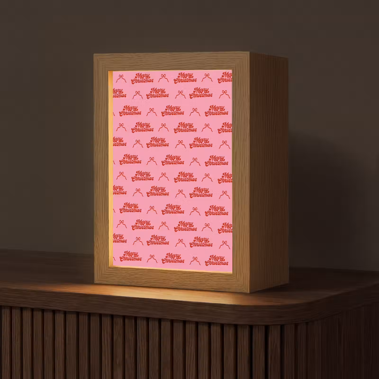 Personalisierte Lightbox - Text – Schleife – Rot – Rosa — 1