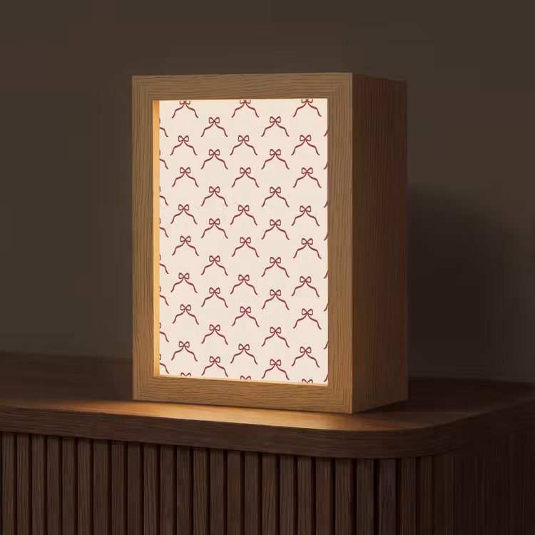 Personalisierte Lightbox - Schleife – Rot – Creme – Weihnachten — 1