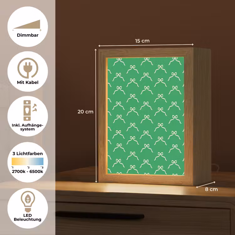 Personalisierte Lightbox - Schleife – Weihnachten – Grün – Weiß — 6
