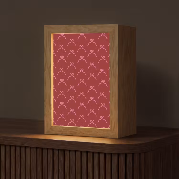 Personalisierte Lightbox - Schleife – Weihnachten – Rot – Rosa — 1