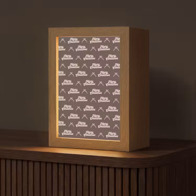 Personalisierte Lightbox - Text – Creme – Braun – Schleife — 1