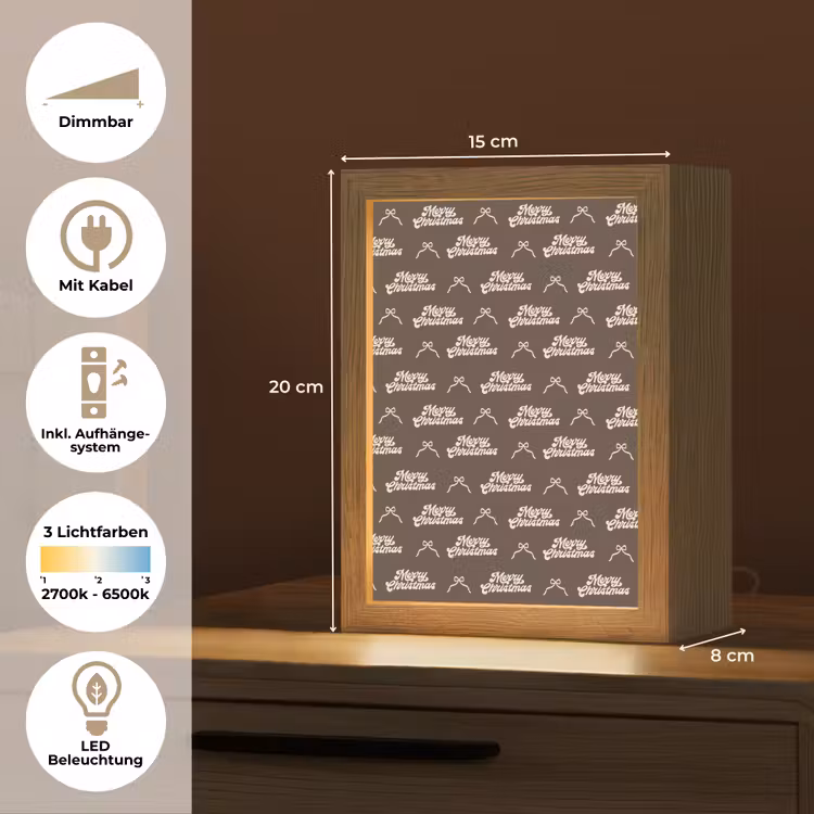 Personalisierte Lightbox - Text – Creme – Braun – Schleife — 6