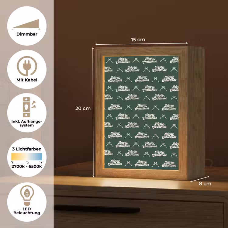 Personalisierte Lightbox - Text – Grün – Weiß – Text — 6