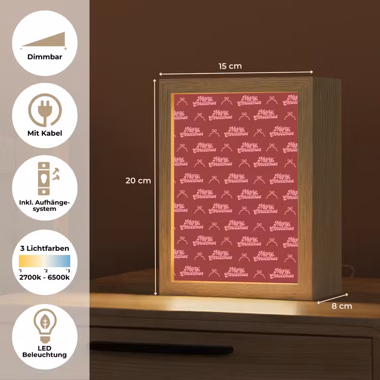 Personalisierte Lightbox - Text – Rot – Rosa – Schleife — 6