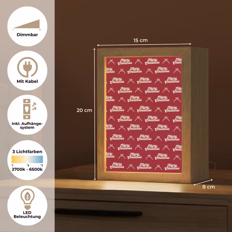 Personalisierte Lightbox - Text – Rot – Weiß – Schleife — 6