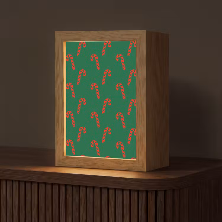 Personalisierte Lightbox - Weihnachten – Grün – Rot – Zuckerstange — 1