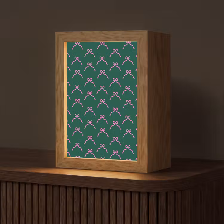 Personalisierte Lightbox - Weihnachten – Neon – Grün – Schleife — 1
