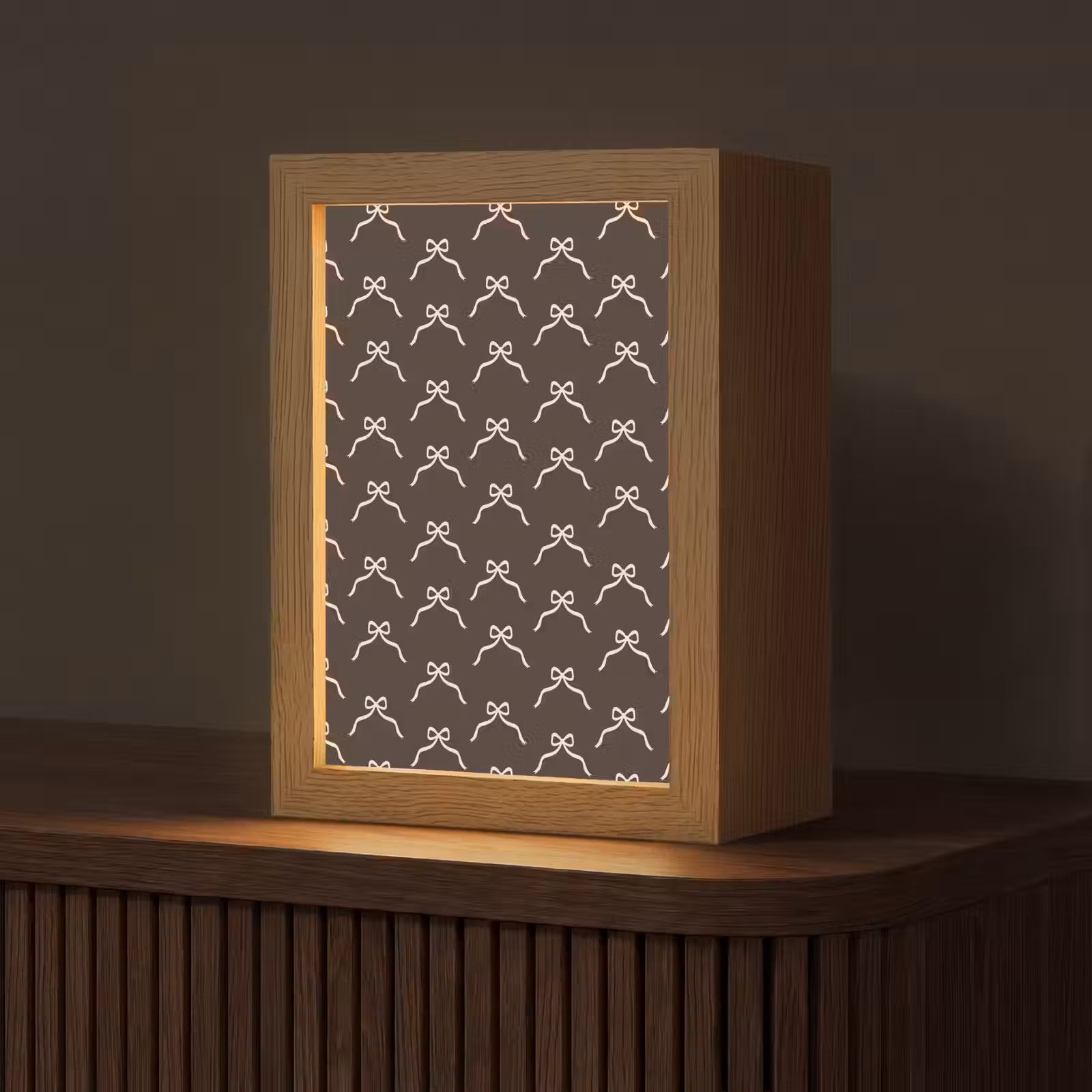 Personalisierte Lightbox - Braun – Schleife – Weihnachten — 1