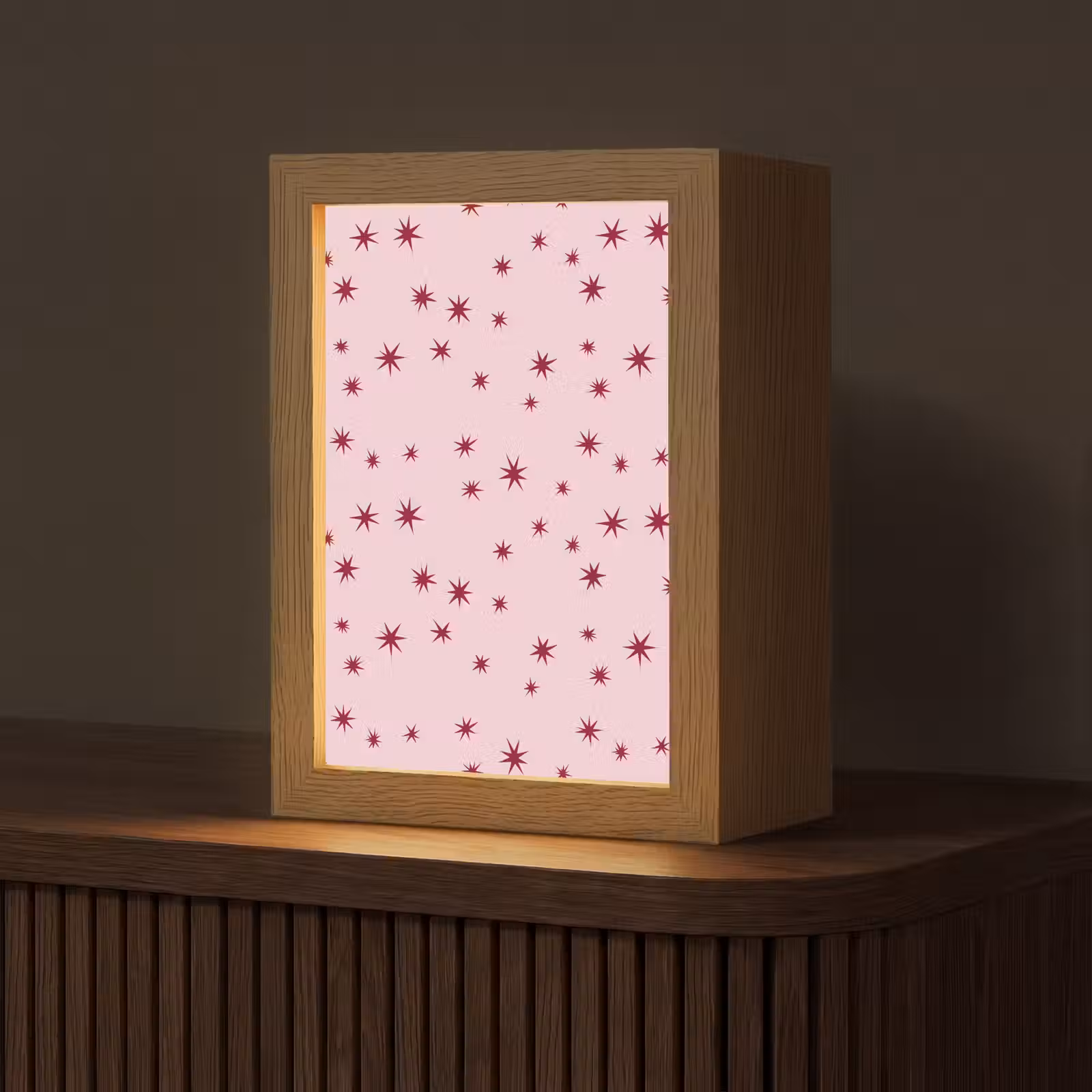 Personalisierte Lightbox - Stern – Rosa – Rot — 1