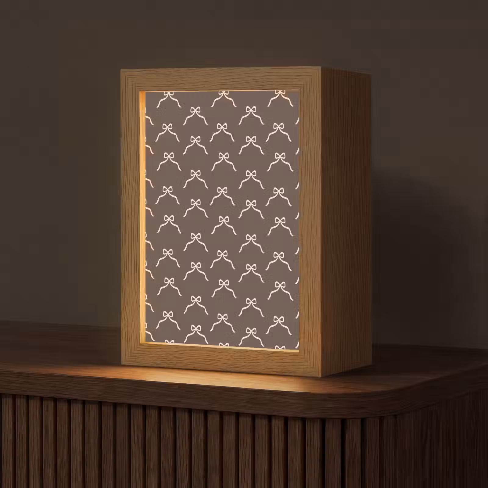 Personalisierte Lightbox - Weihnachten – Schleife – Braun — 1