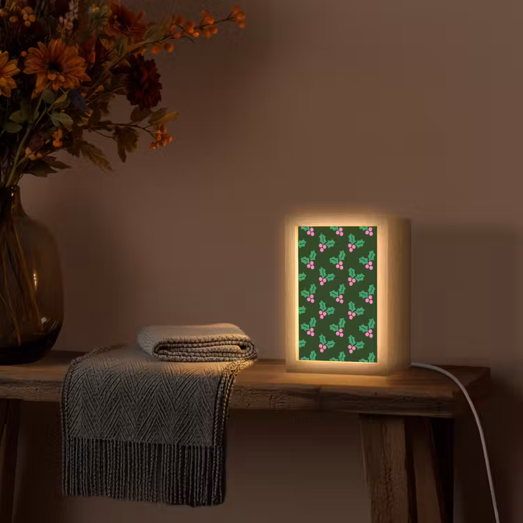 Personalisierte Lightbox - Stechpalme – Grün – Rosa – Weihnachten — 3