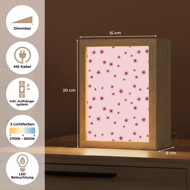 Personalisierte Lightbox - Stern – Rosa – Rot — 6