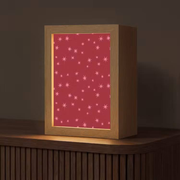 Personalisierte Lightbox - Stern – Rosa – Weihnachten – Rot — 1