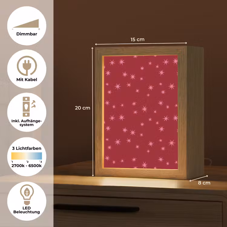 Personalisierte Lightbox - Stern – Rosa – Weihnachten – Rot — 6
