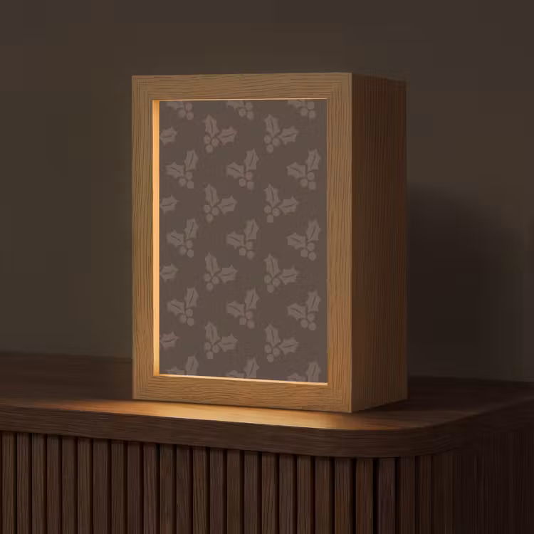Personalisierte Lightbox - Weihnachten – Stechpalme – Braun — 1