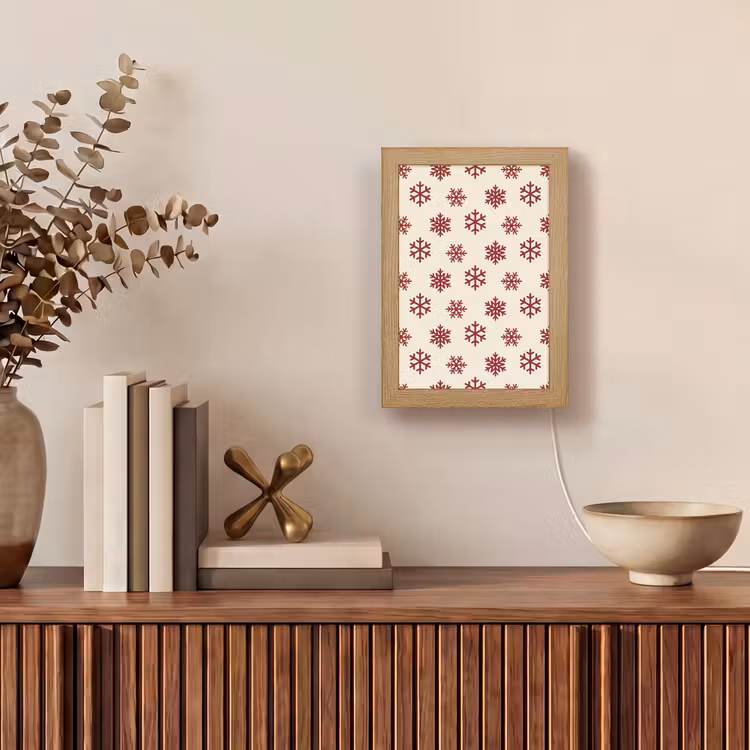 Personalisierte Lightbox - Schneeflocke – Creme – Rot — 4