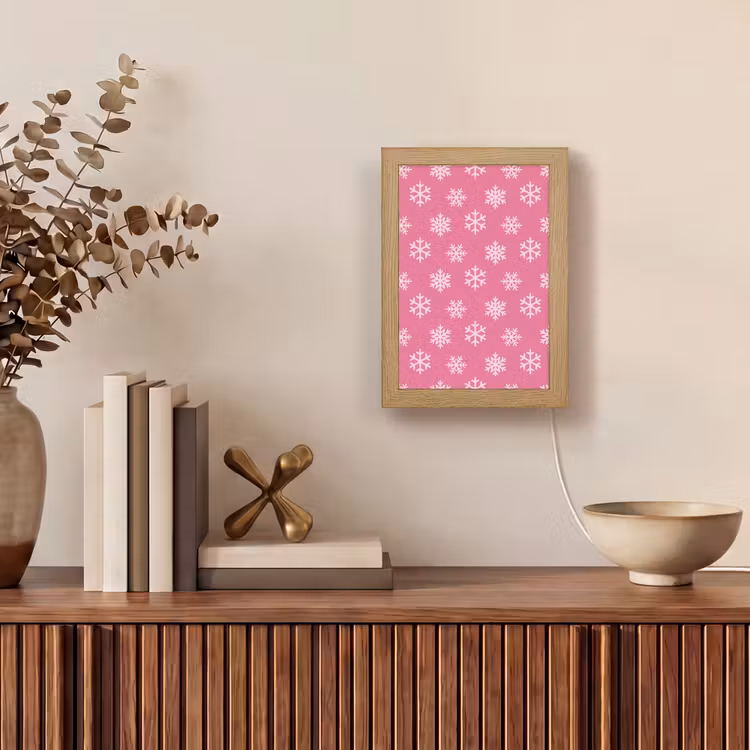 Personalisierte Lightbox - Schneeflocke – Weihnachten – Rosa — 4