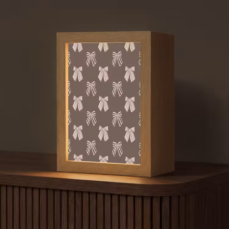 Personalisierte Lightbox - Schleifen – Weihnachten – Braun – Cremefarben — 1