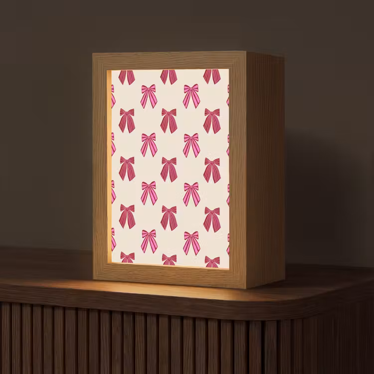 Personalisierte Lightbox - Schleifen – Weihnachten – Rosa – Cremefarben — 1