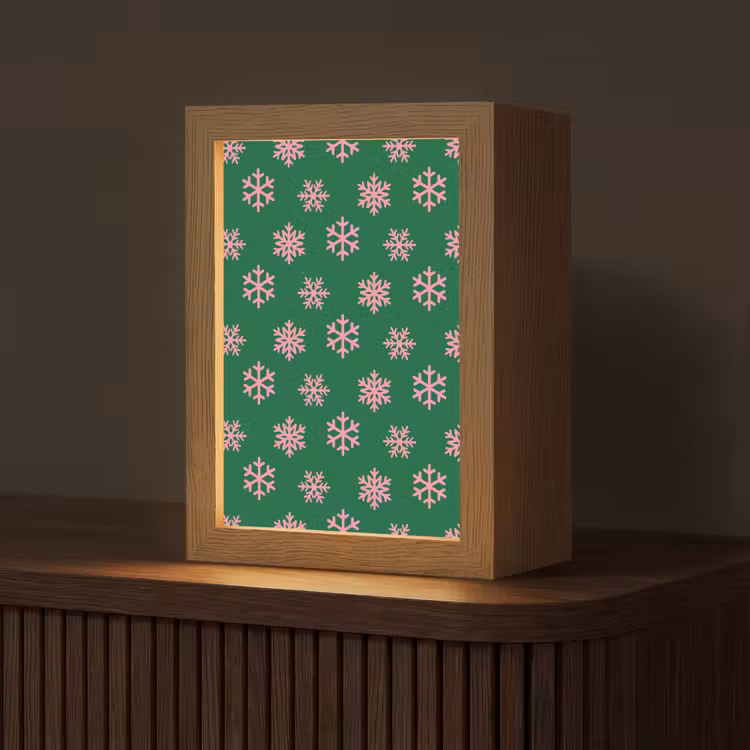 Personalisierte Lightbox - Schneeflocke – Grün – Rosa – Weihnachten — 1
