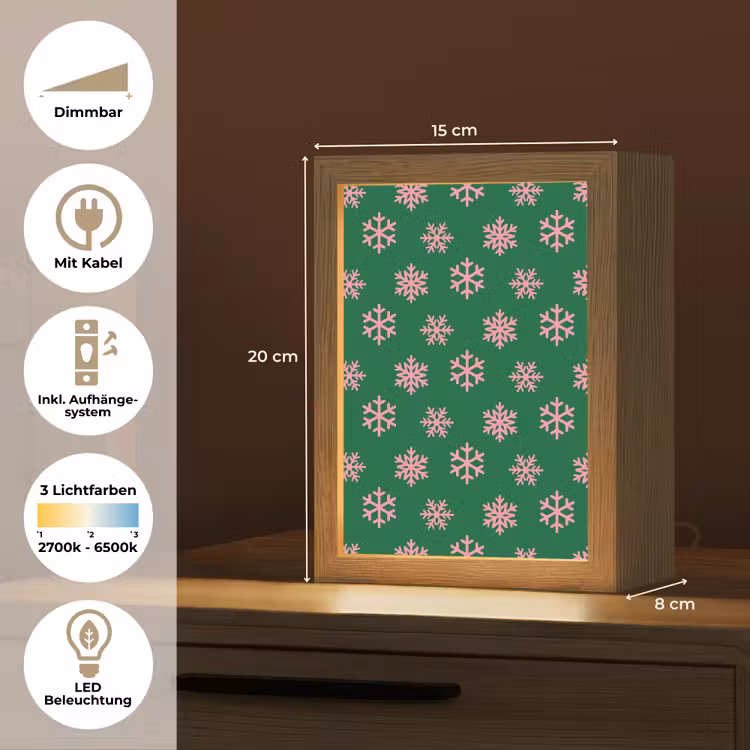Personalisierte Lightbox - Schneeflocke – Grün – Rosa – Weihnachten — 6