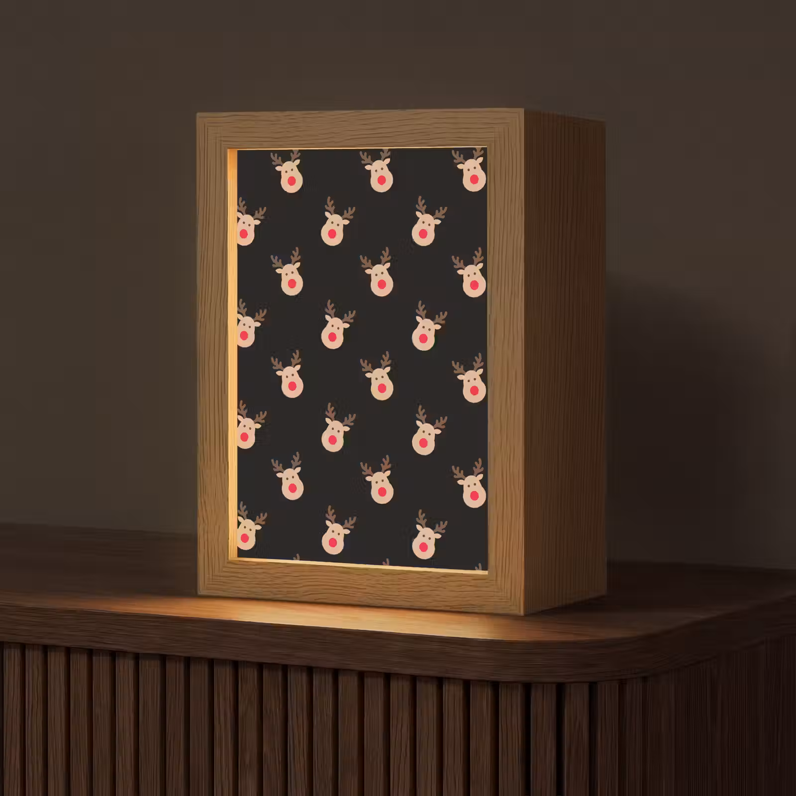 Personalisierte Lightbox - Rentiere – Weihnachten – Schwarz — 1
