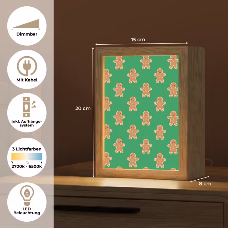 Personalisierte Lightbox - Lebkuchen – Weihnachten – Neon – Grün — 6