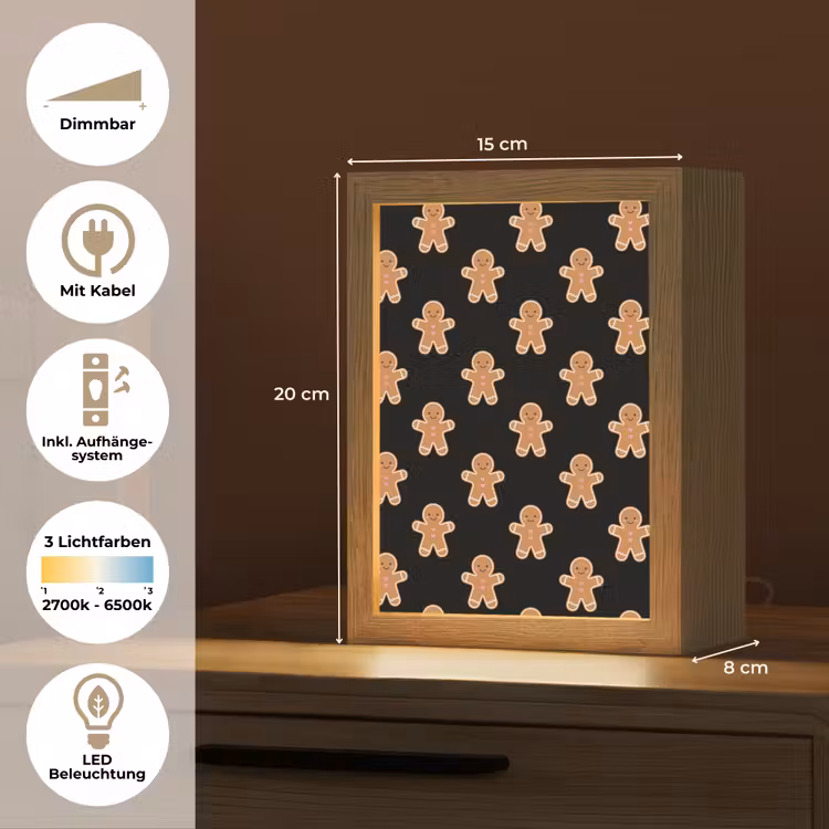 Personalisierte Lightbox - Lebkuchen – Weihnachten – Schwarz — 6