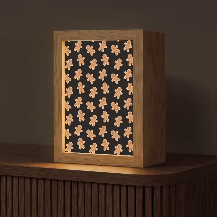 Personalisierte Lightbox - Lebkuchen – Weihnachten – Schwarz – Braun — 1