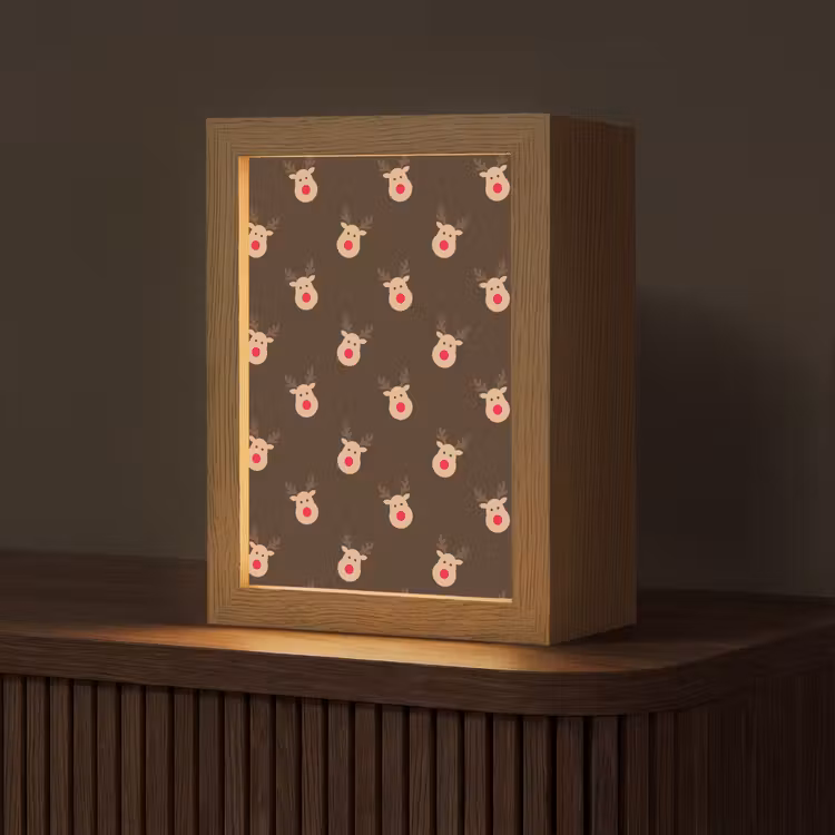 Personalisierte Lightbox - Rentiere – Weihnachten – Braun — 1