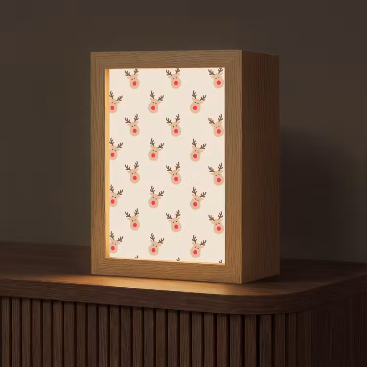 Personalisierte Lightbox - Rentiere – Weihnachten – Creme — 1