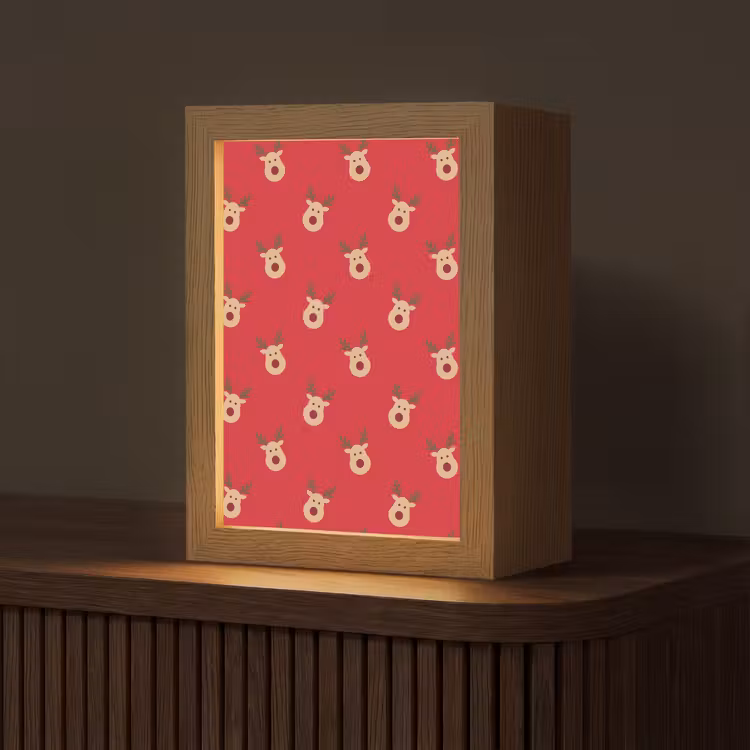 Personalisierte Lightbox - Rentiere – Weihnachten – Rot — 1