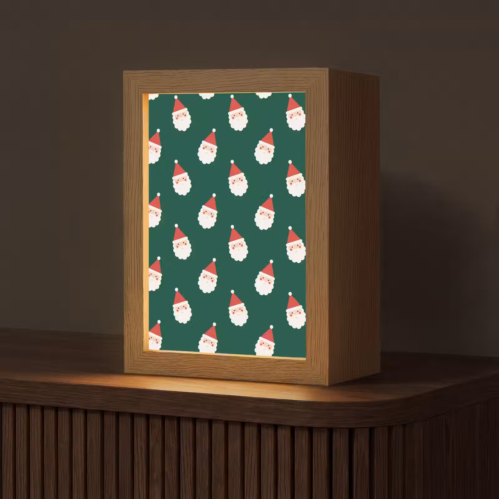 Personalisierte Lightbox - Weihnachtsmann – Weihnachten – Grün — 1