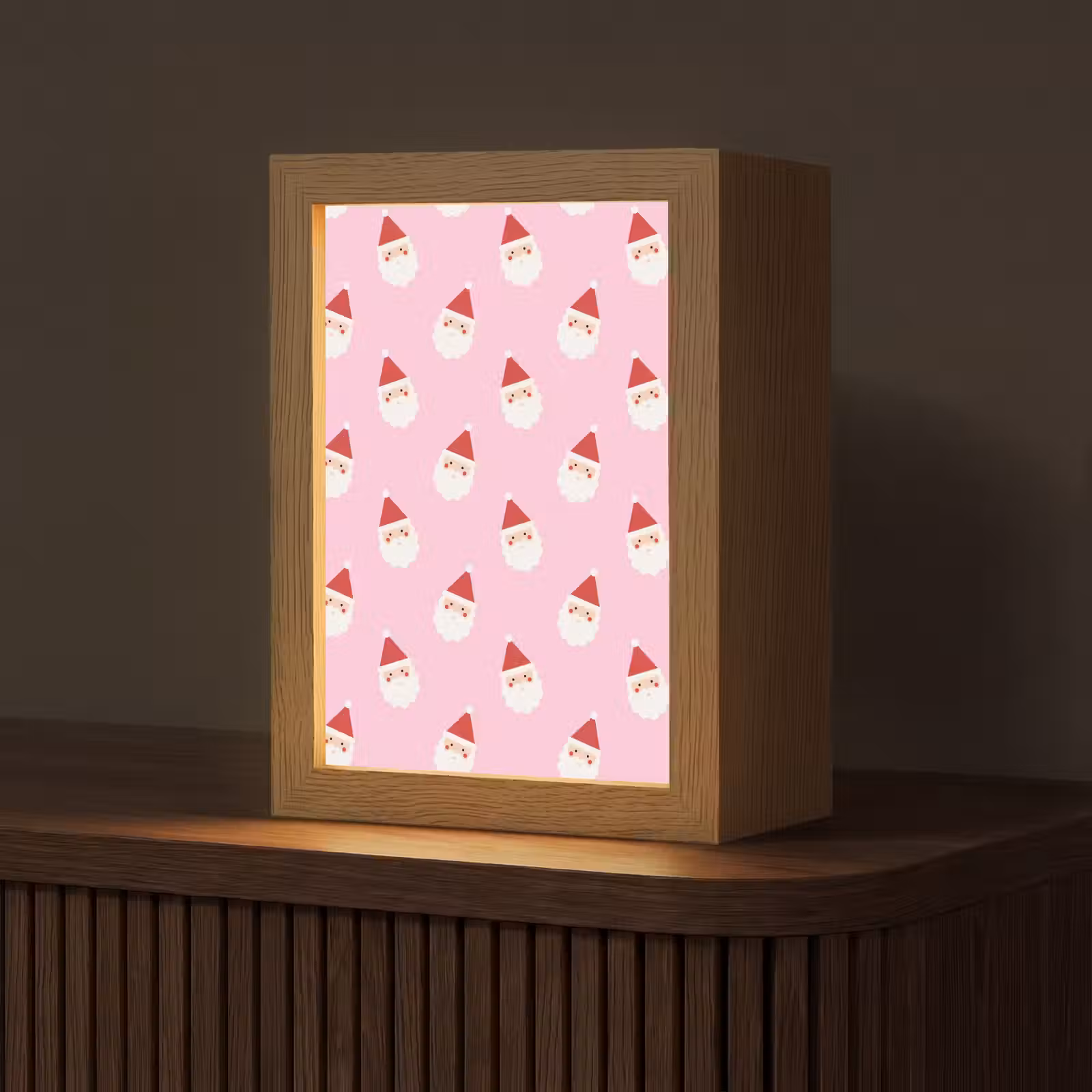 Personalisierte Lightbox - Weihnachtsmann – Weihnachten – Rosa — 1